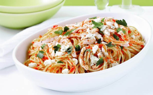 Spaghetti with chicken