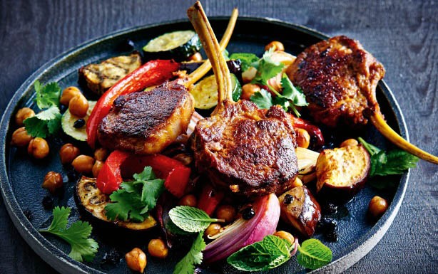 Moroccan spiced lamb with roast vegetable