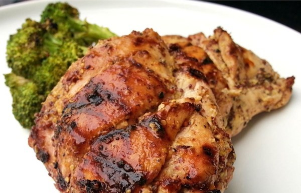 Sweet Hot Mustard Chicken Thighs