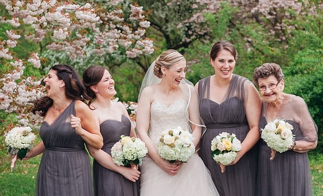 89-year-old woman serves as a bridesmaid