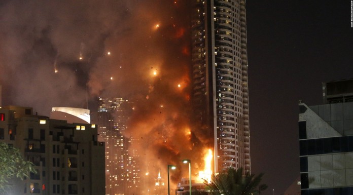 Fire rages at downtown Dubai’s highrise Fire rages at downtown Dubai's highrise