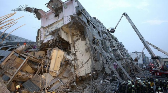 Rescuers search for Survivors in southern Taiwan earthquake