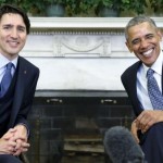 U.S. President Obama meets with Canadian Prime Minister Trudeau in the White House Oval Office in Washington