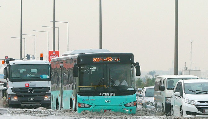 Some Doha streets flooded