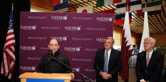 BOS Logan Airport Raises Qatar’s Flag