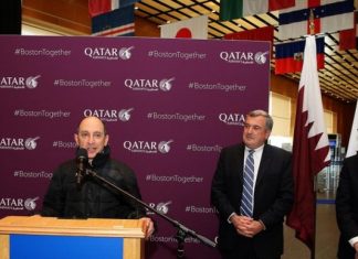 BOS Logan Airport Raises Qatar’s Flag
