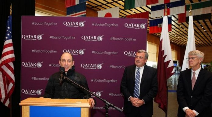 BOS Logan Airport Raises Qatar’s Flag BOS Logan Airport Raises Qatar’s Flag