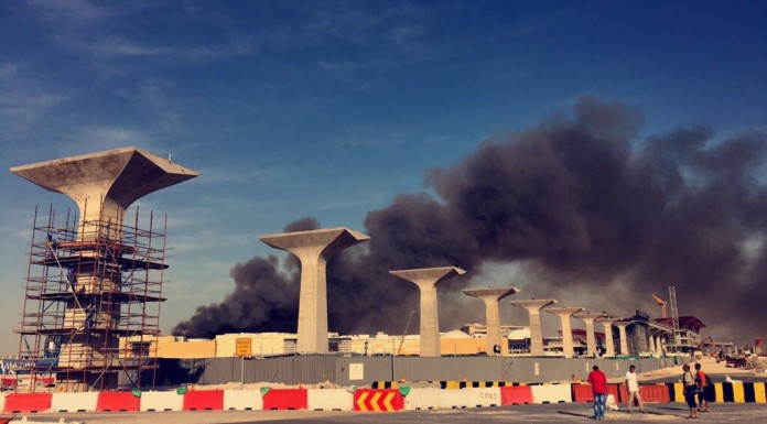 Fire at under-construction Mall of Qatar Fire at under-construction Mall of Qatar