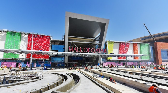 Construction progress does not halt at Mall of Qatar Construction progress does not halt at Mall of Qatar