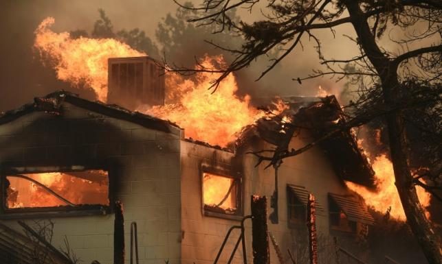 Homes burned by massive California wildfire Homes burned by massive California wildfire