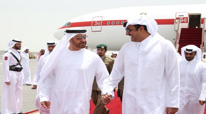 Emir Welcomes Abu Dhabi Crown Prince Upon Arrival Emir Welcomes Abu Dhabi Crown Prince Upon Arrival