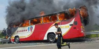 Tourists die in Taiwan tour bus blaze