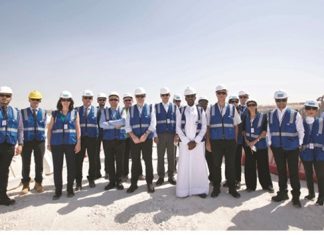 Representatives of the participating French companies at the Al Wakrah Stadium site.