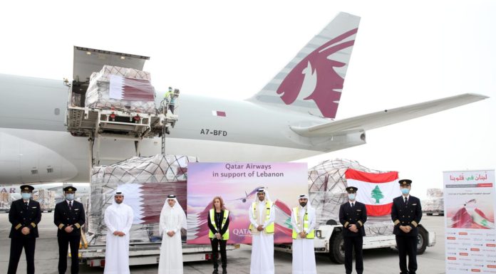 Standing with the people of Lebanon, #QatarAirways today launches an aid programme