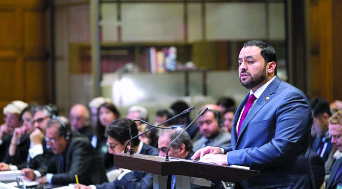 The Qatar team is arguing against the UAE before the Court of Justice