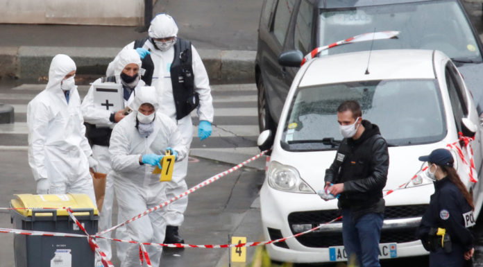 Two suspects detained over knife attack outside Charlie Hebdo’s former office in Paris
