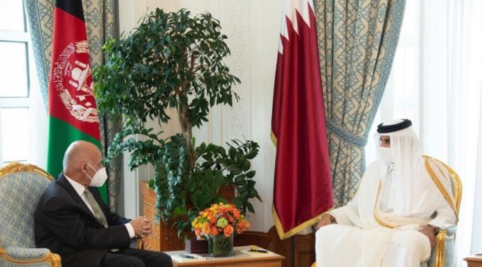 His Highness and the Afghan President hold an official session of talks