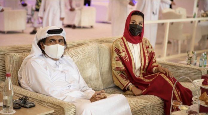 Their Highnesses the Father Prince and Sheikha Moza witness the Longines World Final