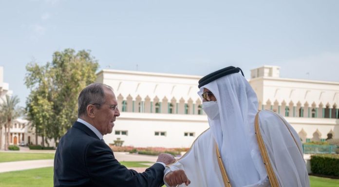 His Highness and the Russian Foreign Minister review cooperation relations