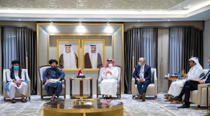 The Foreign Minister meets with the head of the Afghan Taliban political bureau and the US peace envoy in Afghanistan