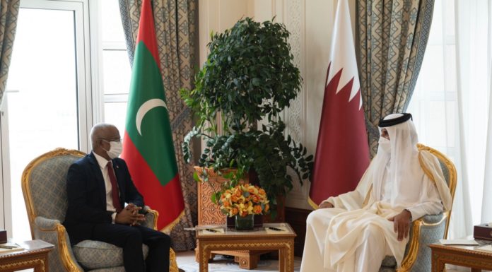 His Highness is holding official talks with the Maldivian President