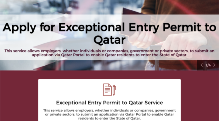 Exceptional Entry Permit to Qatar Service 2021