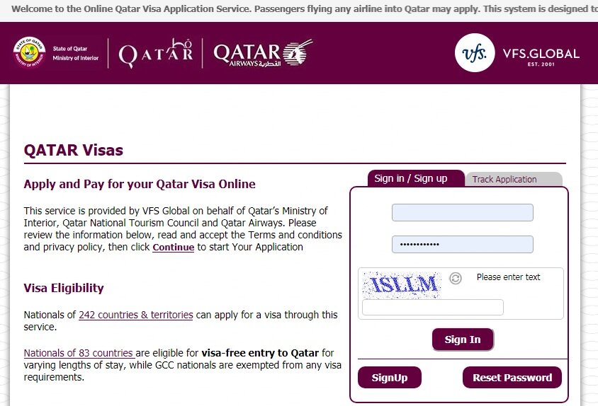 qatar visit visa online application