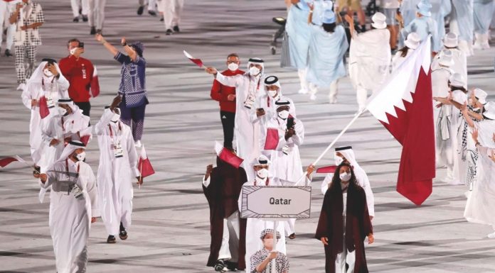 Video and photos.. the most supportive stars raise the flag of Qatar high at the opening of the Tokyo Olympics