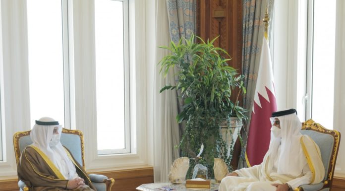 His Highness reviews with the Kuwaiti Foreign Minister the strong brotherly relations