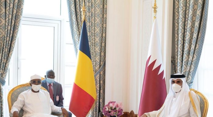 His Highness discusses with the President of the Chadian Military Council bilateral relations and regional developments