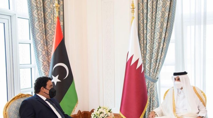 His Highness holds a session of talks with the President of the Libyan Presidential Council