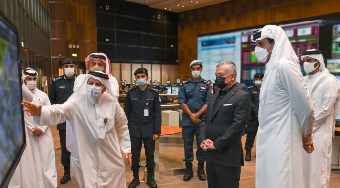His Highness and King of Jordan visit the National Command Center