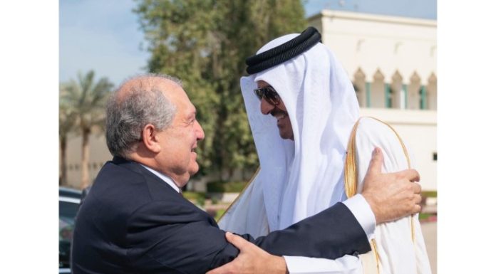 his highness receives the armenian president