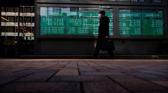 Shares up as oil skids on hopes for Ukraine talks