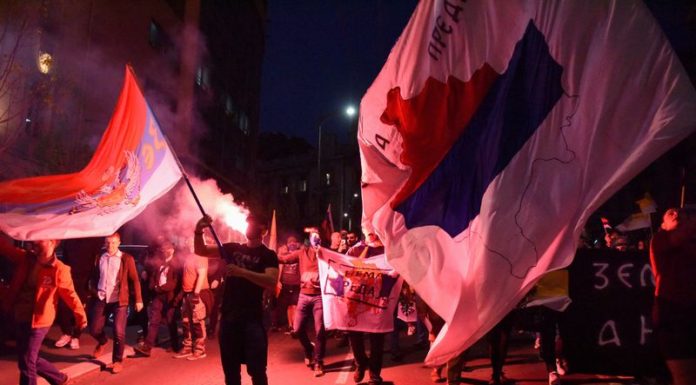 Pro-Russia Serbs protest in Belgrade to support Russia and against NATO