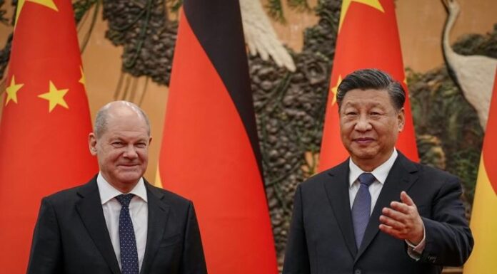 German leader calls for equal trade ties in controversial China summit