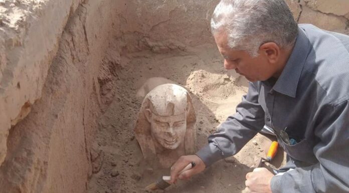Archaeologists in Egypt unearth Sphinx-like statue and shrine