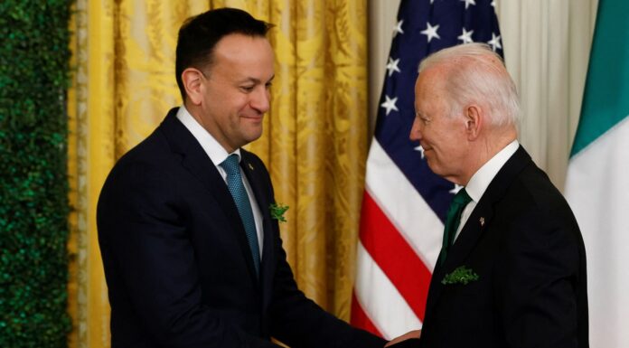 Joe Biden says he ‘strongly supports’ Windsor Framework as he hosts Leo Varadkar on St Patrick’s Day