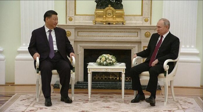 Vladimir Putin and Xi Jinping praise ‘no limits friendship’ during Chinese president’s trip to Russia