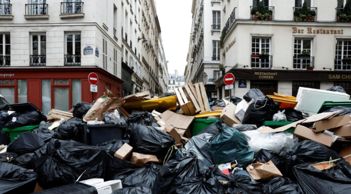 Rubbish piles up in streets of Paris as France’s pension battle enters final stretch