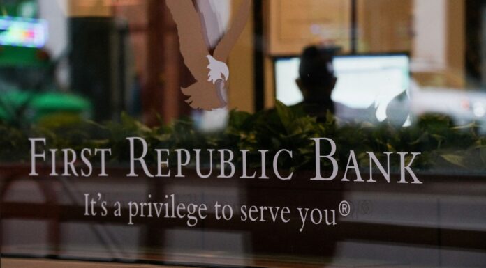First Republic Bank’s shares plunge as it reveals more than $100bn of withdrawals