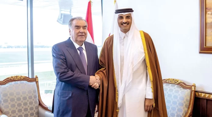 His Highness and the Tajik President discuss strengthening relations