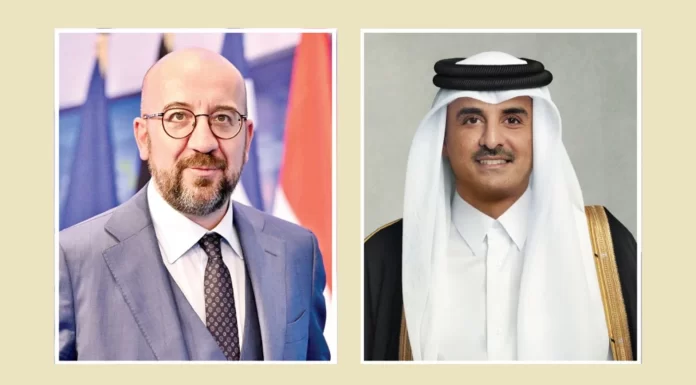 His Highness and the President of the European Council discuss developments in Gaza