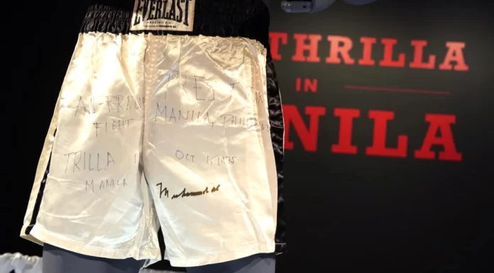 Muhammad Ali’s ‘Thrilla in Manila’ shorts up for auction